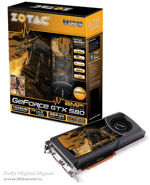 ZOTAC анонсировала GeForce GTX 580 AMP! Edition!
